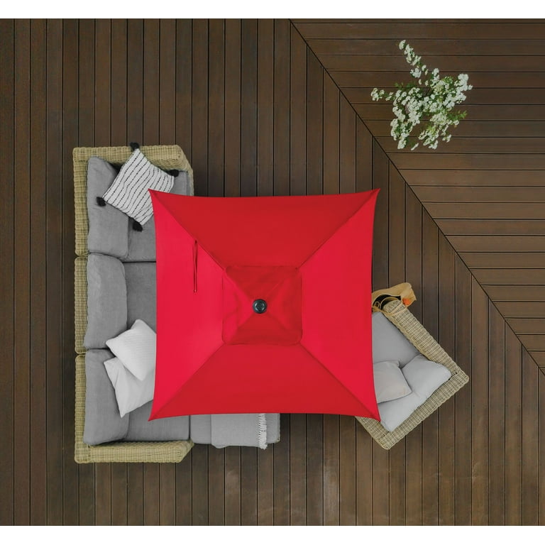 Mainstays 5ft Square Red Market Patio Umbrella, Push-Up - Walmart.com