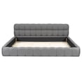 thumbnail image 4 of Harper & Bright Designs King Size Upholstered Platform Bed with Thick Fabric, King Grounded Bed with Soft Headboard for Bedroom, Gray, 4 of 10