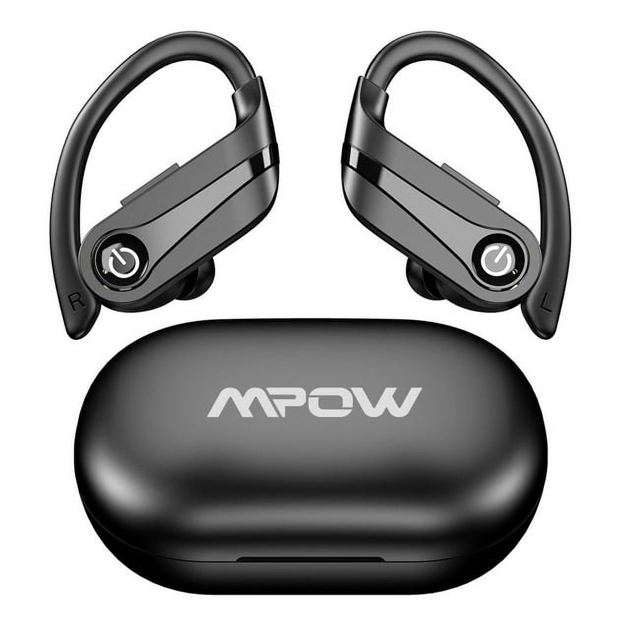 MPOW Bluetooth 5.3 Sport Earbuds, Wireless Headphones with Mic and LED Digital Display, IPX7 Waterproof Over Ear Earphones for Sports Running