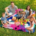 thumbnail image 7 of Color Wave Point Geometry Outdoor Picnic Blanket, Foldable Waterproof Beach Mat, Portable Beach Blanket for Beach Camping, Hiking, Family Concerts, 7 of 7