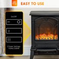 thumbnail image 4 of Indoor Fireplaces HOMCOM 22" Free Standing Electric Fireplace Stove, Fire Place Heater with Realistic Flame Effect, Overheat Safety Protection, 750W / 1500W, Black,Gas Indoor Fireplaces, 4 of 10
