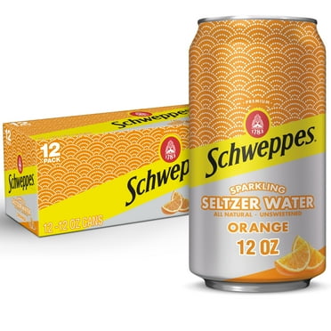 Schweppes Orange Sparkling Seltzer Water, 12 fl oz, 12 Pack Cans