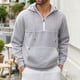 thumbnail image 3 of MHFRRA Sudadera con Capucha, Cuello Alto, Media Cremallera y Forro, Manga Larga, Térmica, Cálida, Deportiva, para Exteriores, Informal, Ajuste Cómodo Gris, 3 of 8
