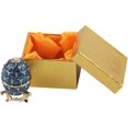 thumbnail image 1 of AVEKI Faberge Egg Trinket Box,Easter Egg Hinged Trinket Box with Scalelike Patterns Decorative Jewelry Box with Rhinestones Delicate Gift Display Ornament(Blue) 0516M, 1 of 8