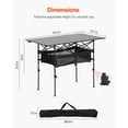 thumbnail image 4 of VEVOR Table de Camping Pliable Portable en Aluminium pour Pique-Nique en Plein Air, Table Roulable, Sac de Rangement, 4 of 9