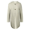 thumbnail image 4 of VISALY Long Cardigans Open Front Cardigan for Women Womens Cardigan Ribbed Sweaters Outwear Long Sleeve Button Down Cardigan Knit Hooded Outwear Chunky Cardigan Sweaters Soft Cardigans Beige L, 4 of 5