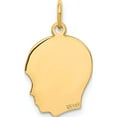 thumbnail image 3 of 14K Yellow Gold Plain Medium .011 Gauge Facing Right Engravable Boy Head Charm (22 X 13) Made In United States xm108/11, 3 of 5