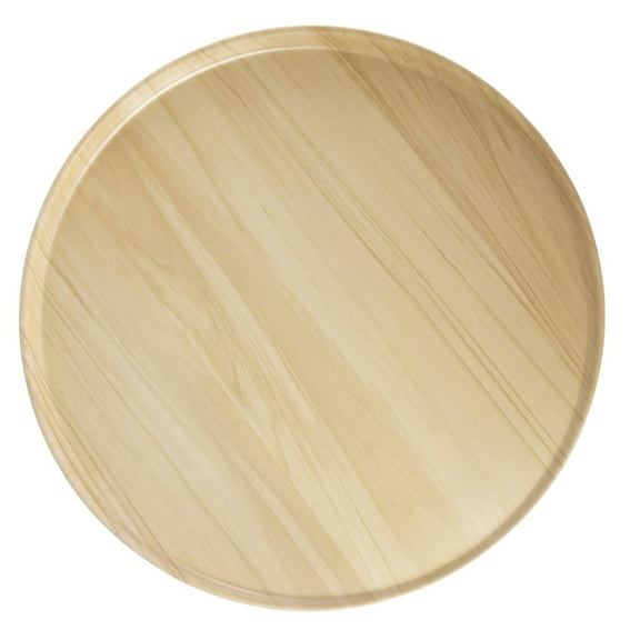 HUBERT® Black Melamine Platter with Light Wood Interior - 13" Dia