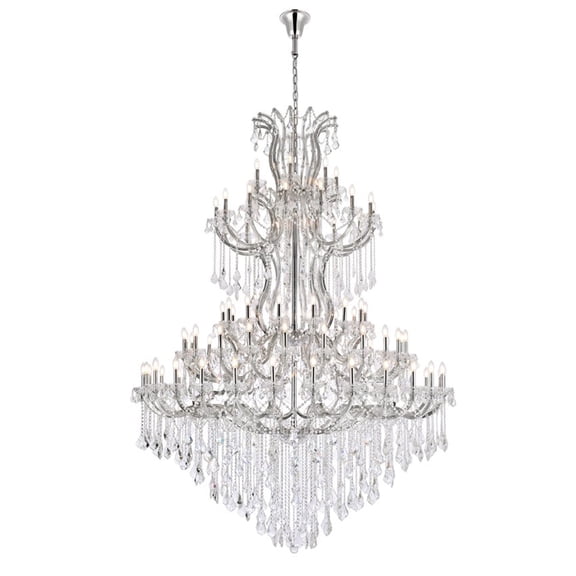 Elegant Lighting Maria Theresa 84 Light Glass Royal Crystal Chandelier in Chrome