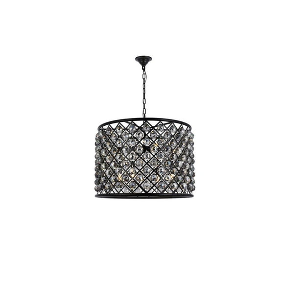 1206 Madison Collection Pendent lamp D:27.5" H:21" Lt:8 Mocha Brown Finish (Royal Cut Silver Shade Crystals)