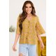 thumbnail image 3 of ABPHQTO Blusa con botones y estampado Sweet Osmanthus mostaza para mujer, 3 of 5