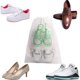 thumbnail image 3 of Bolsa de viaje para zapatos blanca de 20 piezas, impermeable y a prueba de polvo, con ventana transparente y cordón., 3 of 5