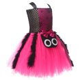 thumbnail image 4 of IBTOM CASTLE Kids Girls Halloween Witch Costume Spider Ruffle Tulle Dress Spaghetti Straps Cosplay Dress up 4-5 Years Hot Pink, 4 of 8