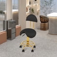 thumbnail image 2 of Saddle Chair Salon Stool Rolling Ergonomic Saddle Stool with Soft Comfortable Cushion and Wheels Hydraulic Adjustable Stool for Home Office Dental Tattoo Salon Shop Use White, with Backrest, 2 of 11
