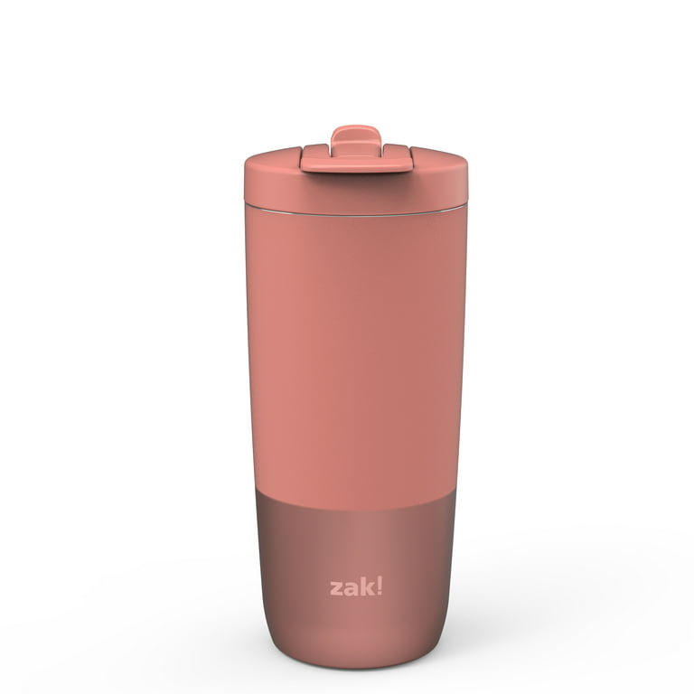 Zak Designs Sutton 20 ounce Vacuum Insulated Stainless Steel Tumbler (Coral  Blush) 