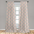 thumbnail image 4 of Ambesonne Geometric Curtains, Scattered Squares Stripes, Pair of 28"x63", Salmon Pale Blue and Grey, 4 of 4