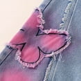 thumbnail image 6 of Girl's Heart Print Back Zipper Fly Elastic High Waist Denim Pants Basic Wide Leg Jeans Girls Jeans, 6 of 7