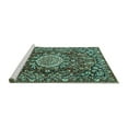 thumbnail image 2 of Ahgly Company Machine Washable Indoor Round Persian Turquoise Blue Traditional Area Rugs, 8' Round, 2 of 4