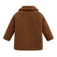 thumbnail image 4 of xaoyunyn Girls Fleece Jacket Winter Thick Warm Solid Color Button Down Lapel Outerwear with Pockets 2-9 Years, 4 of 6