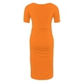 thumbnail image 4 of Robe de Maternité pour Femmes, Style Mi-Mollet Plissé à Imprimé avec Manches Courtes et Encolure Ronde, Mélange Polyester-Spandex, Coupe Extensible et Confortable pour Séances Photo de Grossesse Ou Événements Formels, 4 of 7