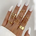 thumbnail image 3 of Conjunto de anillos de corazón de 22 piezas para mujer, joyas de moda Vintage con perlas cruzadas geométricas, anillo de dedo de mariposa, 2022, 3 of 4