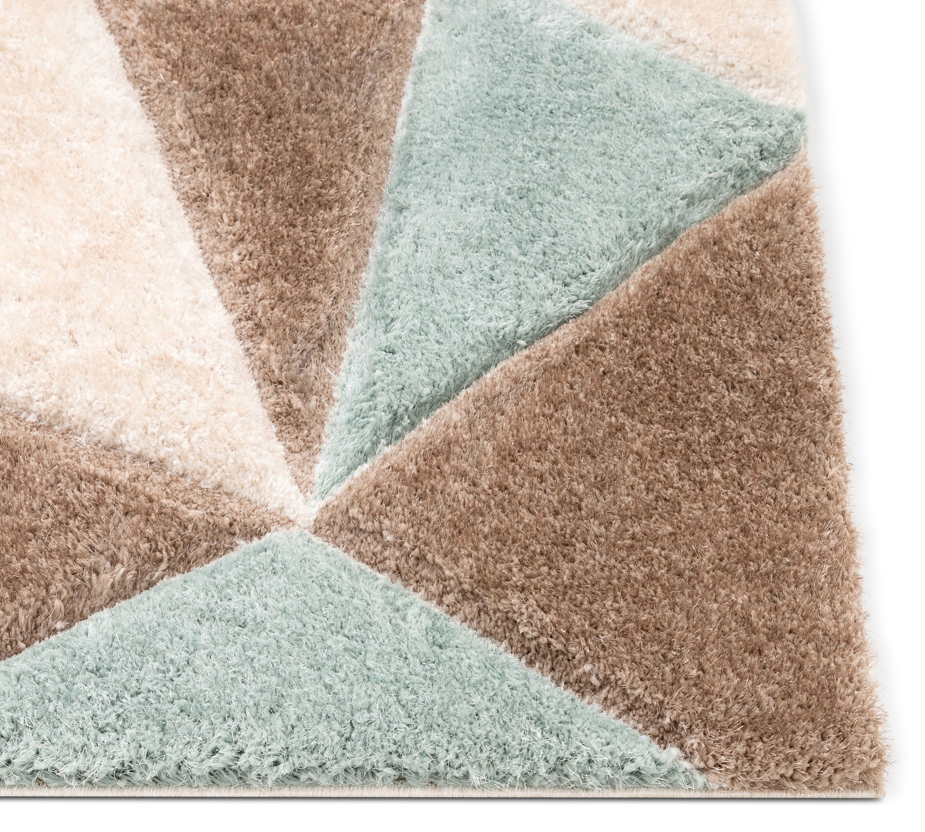 Well Woven San Francisco Venice Ivory Modern Geometric 3D Textured Shag 2'7" x 9'10" Runner Area Rug