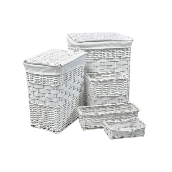 ViscoLogic Willow Wicker Storage Organization Basket - 5 Piece Set