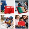 thumbnail image 3 of FJLBDE Case for iPad 6th / 5th Generation (2018 2017), iPad Air 2 / Air 1, iPad Pro 9.7 inch with Butterfly Stand, Protective Cover for Kids Girls, Pencil Holder, Shoulder Strap, Red, 3 of 7