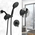 thumbnail image 2 of CoSoTower Shower system with hand held shower and combination shower. High pressure 35 function double 2-in-1 shower faucet, matte black three-way water distributor (including valve), 2 of 7