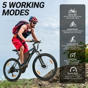 ANCHEER Gladiator 500W 26 Electric Bike for Adults, Electric Mountain Bike with 2.1 Inch eMTB Tire, 48V 10.4Ah Battery, 3H Fast Charge, Shimano 21 Speed, Adults Electric Bicycle UL2849