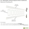 thumbnail image 2 of Ekena millwork 94 1/2"L (Adjustable 32"H to 36"H) Ashford Square Panel Traditional Wainscot Paneling Kit, 2 of 10