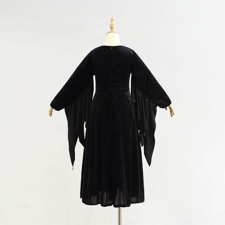 Ruyang Girls Halloween ostume Spooky Black Dress with Necklace 2 Piece Party Dress Up Outfit Long Sleeve Velvet Dresses Winter Clothes Ruyang Girls Halloween ostume Spooky Black Dress with Necklace 2 Piece Party Dress Up Outfit Long Sleeve Velvet Dresses Winter Clothes