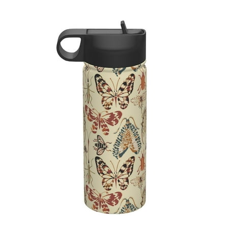 

Matuu Watercolor Insects for 18oz Durable Thermal Cups Keep Drinks Cold & Hot Insulated Coffee Mug with Lid (With Straw)