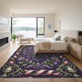 thumbnail image 3 of ODIKA 6' x 9' Machine Washable Non-Slip Area Rug, antique floral High Traffic Rug, Purple, 1133609, 3 of 7