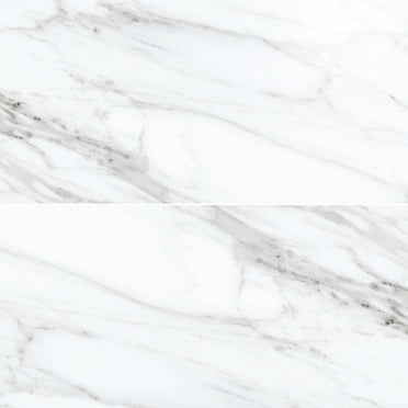 The Tile Life Belus White 24" x 48" Rectangle Porcelain Marble Look Floor and Wall Tile - 4x4 Sample
