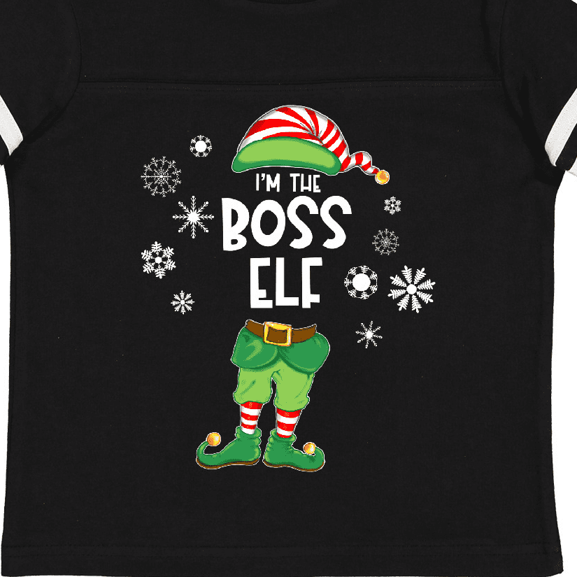 Inktastic Funny Christmas I'm the Boss Elf with Shoes and Hat Boys or Girls Toddler T-Shirt