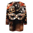 thumbnail image 4 of QATAINLAV Lightning Sale Mardi Gras Shirts for Women 3/4 Sleeve Tops Mask 3D Print Blouse Carnival Themed Graphic Tees Funny Parade Tshirt Multicolor M, 4 of 6