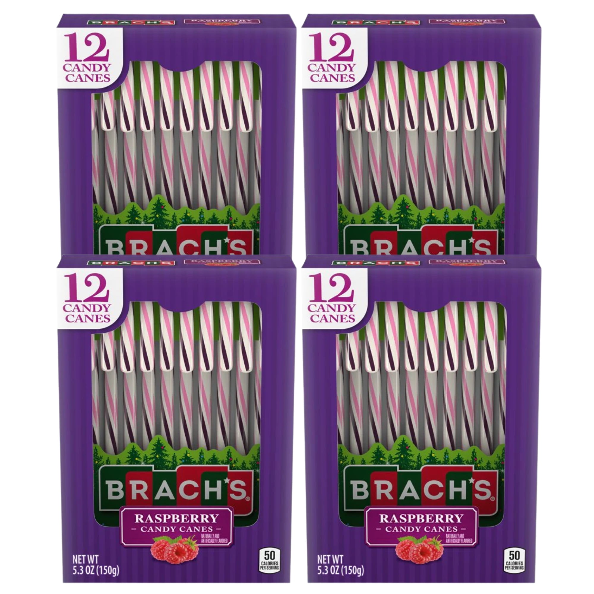 Brach's Raspberry Candy Canes Fruity Hard Candy Suckers for Hot Chocolate & Coffee Kids Adults