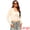 Beige, variant on Women's Bolero Shrug Sheer Mesh Tie Front Textured Crop Shrug M White