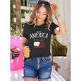 thumbnail image 3 of XCHQRTI USA Flag Shirt Women 4th of July Tee Graphic Short Sleeve Casual Memorial Day T-Shirts, 3 of 7