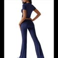 thumbnail image 3 of Pantalón de Traje de Corta Entallado de Color Liso Azul Marino XXL, 3 of 10