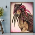 thumbnail image 3 of Cuadros Decorativos 5D diamante pintura bricolaje caballo kits completo redondo taladro rhinestone imágenes artesanías Likrtyny embutido en tela, 3 of 9