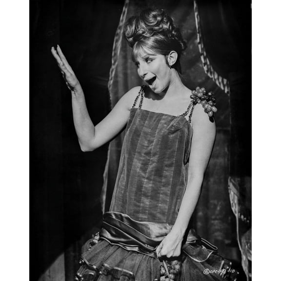 Barbra Streisand Waving Her Hand In Black Dress Photo Print (24 x 30)