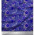 thumbnail image 1 of Soimoi Blue Cotton Poplin Fabric Leopard Animal Skin Print Fabric by Yard 42 Inch Wide, 1 of 3