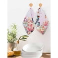 thumbnail image 2 of Pink Flower Kitchen Dish Towels for Drying Dishes Set of 4, Spring Floral Elegant Butterflies Birds Farmhouse Waffle Weave Microfiber Hand Tea Bathroom Towels Quick Dry & Absorbent Towel 12x12, 2 of 7