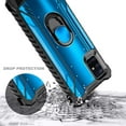 thumbnail image 3 of For Samsung Galaxy A51 (NOT FIT 5G) Case, with Tempered Glass Screen Protector (Full Coverage), Aluminum Metal Built-in Ring Stand, Full-Body Protective Shockproof Military Bumper Phone Cover (Blue), 3 of 5