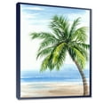 thumbnail image 3 of Designart 'Palm Tree At The Beach' Nautical & Coastal Framed Canvas Wall Art Print, 3 of 4