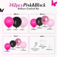 thumbnail image 2 of Kit de arco de globos FOTIOMRG rosa/negro con 142 globos, 2 of 6