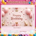 thumbnail image 2 of Pink Style Banner Gold Accents Birthday Party Display Balloon Decor Crown Design Celebration Backdrop for Birthday Party Girls' Celebration Indoor Decoration, 2 of 8