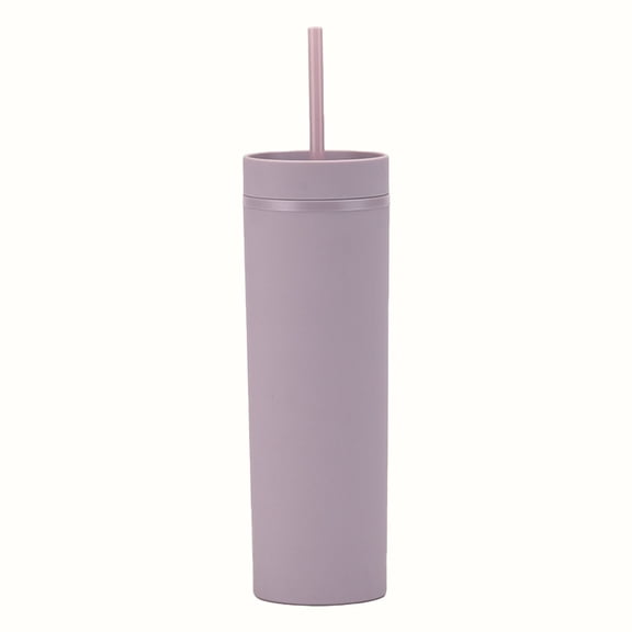 XKHZJL Skinny Tumbler with Lid and Straw | Plastic, Insulated Double Wall Plastic Reusable Water Cups, BPA-Free To Go Cups for Iced Coffee, Juice & Ice Tea